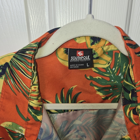 South Pole Tropical Fruit Print Shirt Retro Button Down Casual BOLD SUMMER Lg - Picture 13 of 16